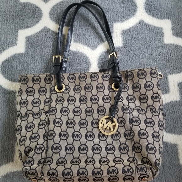 Michael Kors Signature Monogram MK Logo CanvasTote
